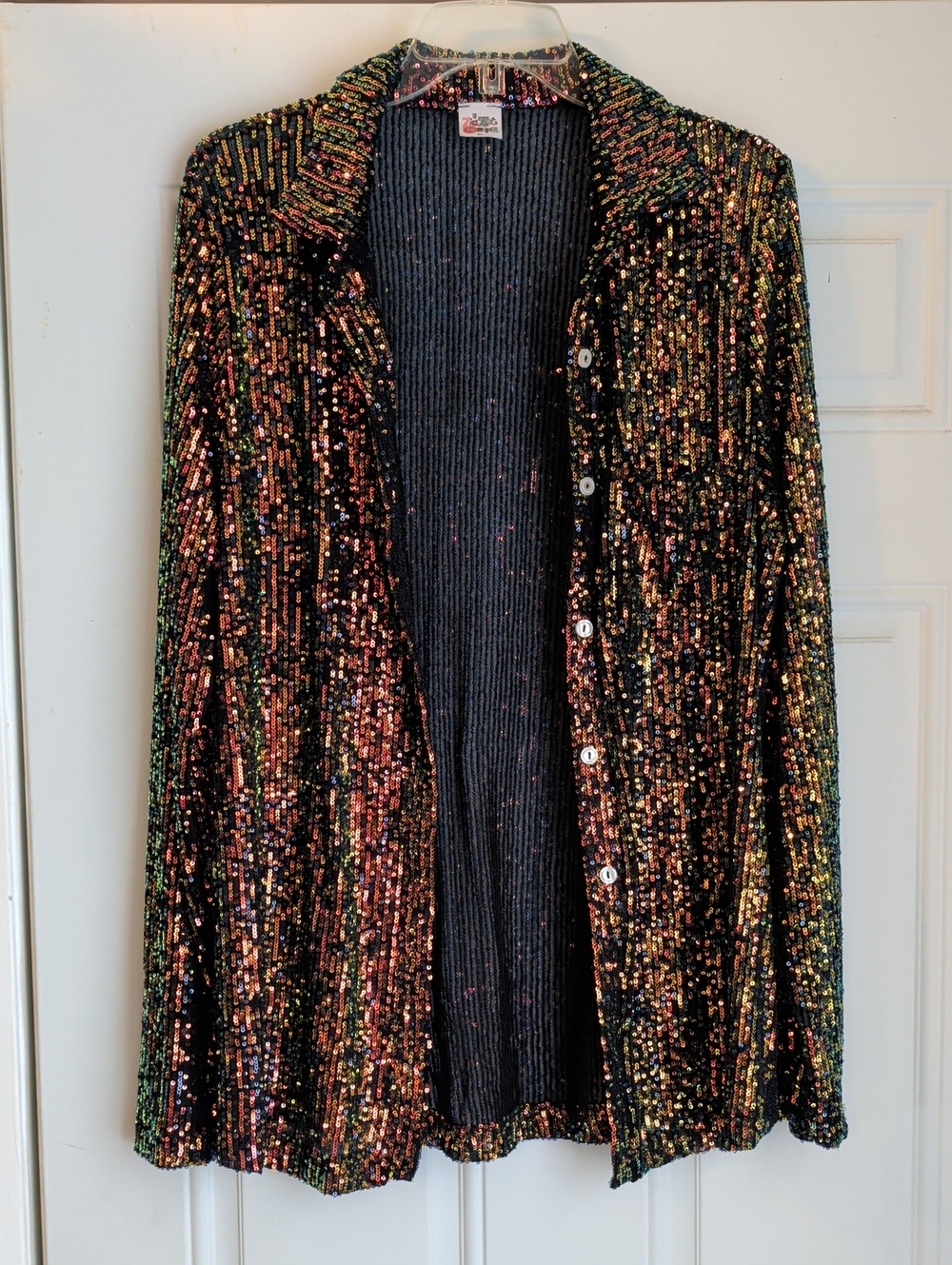 Sequined Multicolor Women's Long Sleeve Shirt / Jacket - PARTY!!!